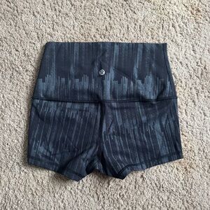 Lululemon booty shorts, high and low wasted.